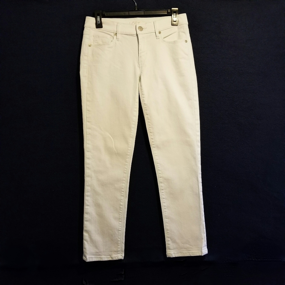 Ann Taylor Loft Straight Leg Jeans In White